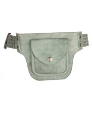 JL Collections Men's Green Leather Belt Pouch