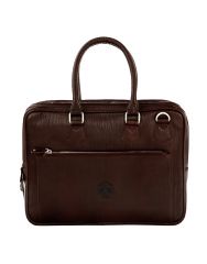 JL Collections Dark Brown Leather Laptop Executive Messenger Bag for Unisex