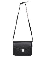Jl Collections Women's Leather Black Sling Bag