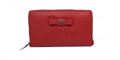 JL Collections Red Women's Leather Wallet with Phone Holder