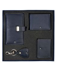 JL Collections Navy Blue Men's & Women's Leather Gift Sets (Pack of 4)