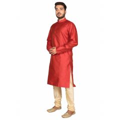 Limited Edition Cotton Silk Regular Fit Self Design Kurta Pajama ( Code - Akakkuset0040)