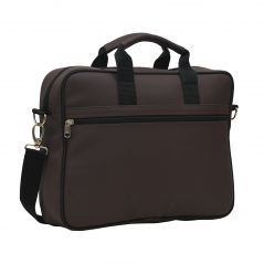 AQUADOR laptop cum messenger bag with brown faux vegan leather - ( Code -AB-S-1463-Brown )