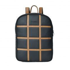 AQUADOR Laptop Backpack with Tan & Black faux vegan leather(AB-S-1513-TanBlack)