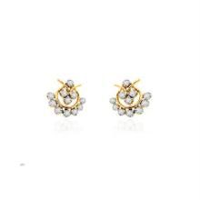 Avsar Real Gold and Diamond Traditional Earrings. AVE002