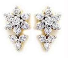 Avsar Real Gold & Diamond Beautiful Flower Earring