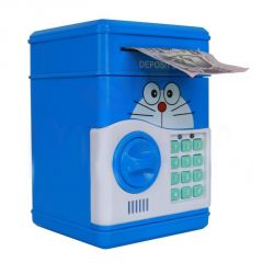 6th Dimensions Electronic Piggy Bank Password Lock Money Safe For Coin & Note Collecting-blue