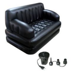 Bestway 5 In 1 Inflatable Sofa Cum Bed - Black Free Electric Air Pump