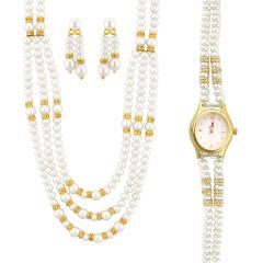 Jpearls Exquisite Necklace Set With Watch - Valentine Gifts