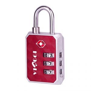 Travel locks - VIAGGI 3 Dial Maroon Luggage Resettable Combination Number Padlock - ( Code - VIIAGIIE0118 )