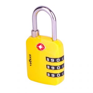 Travel locks - VIAGGI 3 Dial Yellow Luggage Resettable Combination Number Padlock - ( Code - VIIAGIIE0115 )