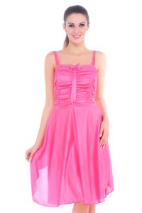 Sleep Wear (Women's) - Fasense Women Satin Slip Nightwear Sleepwear Short Nighty DP057 C