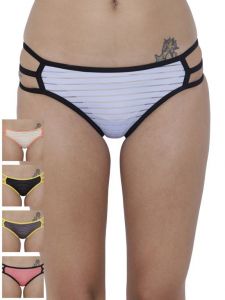 platinum,port,ag,avsar,la intimo,fasense,oviya Women's Clothing - Basiics By La Intimo Women's Linda Sexy Bikini Panty (Combo Pack of 5 ) - ( Code -BCPBK040E05I )