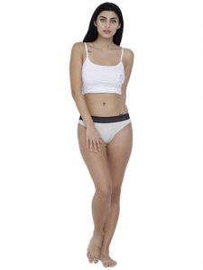 platinum,port,mahi,ag,avsar,la intimo,fasense,oviya Lingerie - White Basiics By La Intimo Women's Bonita Pretty Thong Panty - ( Code -BCPTH02OM0 )