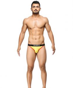 Men's Wear - BASIICS - Thigh High Yellow briefs - (Code - BCSBR02YW0 )
