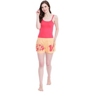 Shorts (Women's) - La Intimo Bajaate Raho Saxophone Peach shorts - ( Code - BOLIF009PH0 )