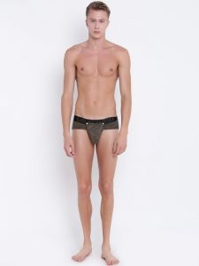 Briefs (Men's) - Olive Button Glutton LaIntimo Brief - ( Code - LIBR005OV0 )