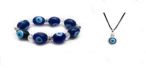 Bangles, Bracelets (Imititation) - Evil Eye Bracelet And Evil Eye Mini Pendant Set - Code ( EVILEYEBRPD )