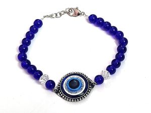 Jewellery - Evil Eye Lucky Protection Charm Adjustable Blue Bracelet For Men & Women ( Code EVLBLUADJSTBR )