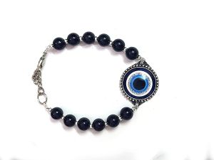 Fashion, Imitation Jewellery - Evil Eye Protection Lucky Charm Multi Color Adjustable Bracelet For Men And Women ( Code EVLBLKMTLRDBR )