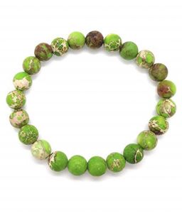 Women's Clothing - Natural Green King Stone Jasper Gemstone Bracelet For Men & Women ( Code GRNJASPERBR )