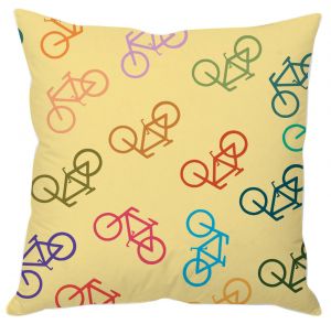 Pillow Covers - Colorful Bicycle Print Cushion Cover