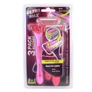 Shaving, Grooming - Dh Pink Ultra Max Razor Triple Blade Pack Of 3