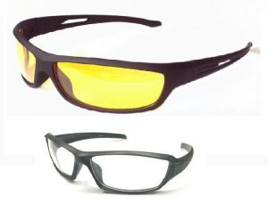Sunglasses, Spectacles (Mens') - Buy 1 Night Driving Glare Free Sunglass & Get1 Sunglass With Clearlens Free