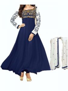 anarkali unstitched dress material online