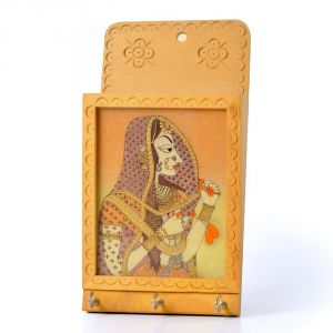 Home Decor (Misc) - Vivan Creation Jaipuri Gemstone Painted Key n Letter Holder 214