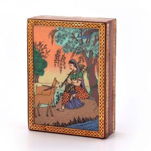 Women's Accessories - Vivan Creation Gemstone Meera Painting Wooden Jewelry Box 256
