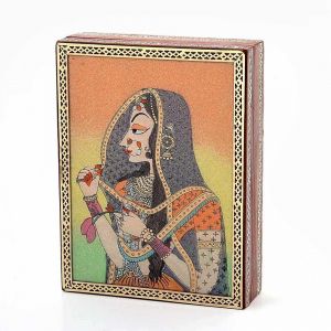 Women's Accessories - Vivan Creation Gemstone Powder Bani Thani Painting Wooden Box 259