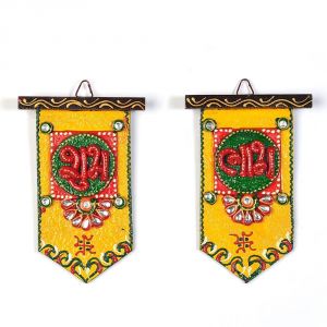 Home Decor & Furnishing - Vivan Creation Wooden Crafted Unique Shubh Labh Door Hangings 275