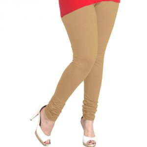 Leggings - Vivan Creation Women Stylish Sexy Beige Color Comfortable Cotton Churidaar Leggings  (Product Code - DLI5LCH213)