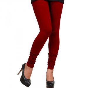 Leggings - Vivan Creation Ladies Stylish Dark Red Color Comfortable Cotton Churidaar Leggings  (Product Code - DLI5LCH217)