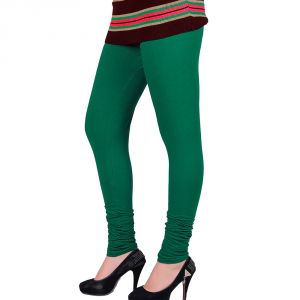 Leggings - Vivan Creation Women Stylish Sexy Green Color Comfortable Cotton Churidaar Leggings  (Product Code - DLI5LCH223)