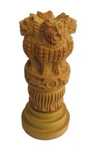 Home Decor & Furnishing - Wooden Ashoka Pillar Stand - 5 Inch