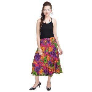 Skirts, Trousers - Vivan Creation Multicolor Rajasthani Designer Skirt Free Size (Product Code - SMSKT555)