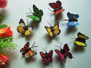 Gifts - Fridge Magnet 10 Small Butterfly Plastic 3-D Creative Fridge Stickers