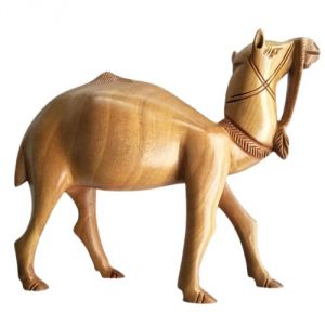 Stationery - OMLITE Wooden Carved Camel Statue - ( Code - 55 )