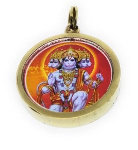 Yantras - Brass Panchmukhi Shree Hanuman Yantra Pendent