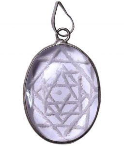 Spiritual Pendants - Crystal Shree Yantra/Sphatik Shri Yantra Pendant