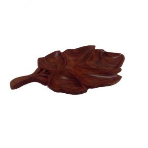 Crockery - OMLITE Wooden Leaf Tray - ( Code - 8 )