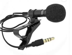 Mobile Handsfree - Coller Clip Microphone With Long Wire-Black