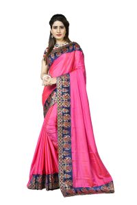 Silk Sarees - Mahadev Enterprise Pink Heavy Paper Silk Saree With Jacquard Blouse Pics ( Code -BBC132A)