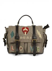 Messenger bags - JL Collections Canvas and Leather Crossbody Travel Messenger Bag for womens