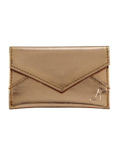 Apparels & Accessories - JL Collections Women's Gold Polyurethane (PU) Credit Card Holder