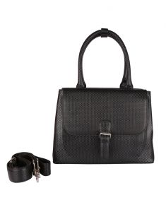 Handbags - Jl Collections Women's Leather Black Chatai Design Shoulder Bag