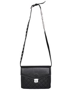 Handbags - Jl Collections Women's Leather Black Sling Bag