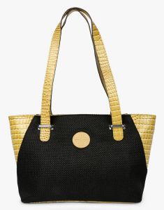 Casual Bags - JL Collections Women's Leather & Jute Black and Beige Shoulder Bag - (Code - JLFB_36)